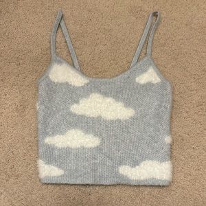 fluffy white and blue cloud tank